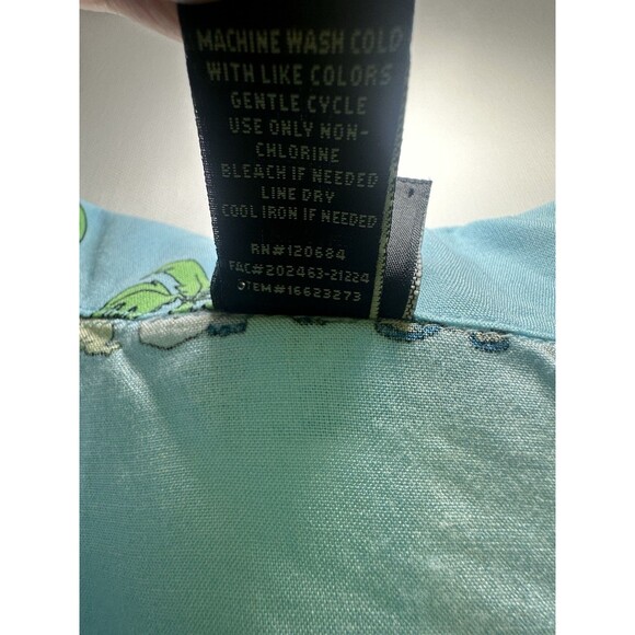 Disney Lilo & Stitch Blue Hawaiian Beach Scenes Button Up Shirt Men's MEDIUM - Picture 6 of 8